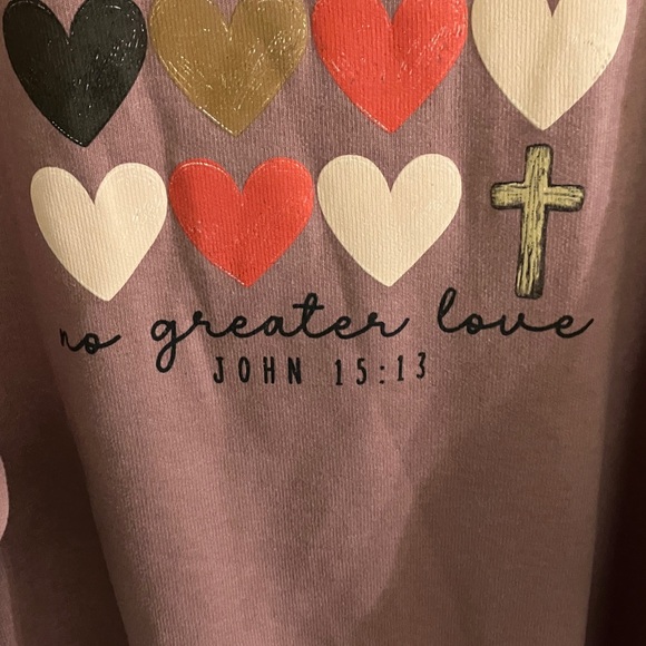 Women's Pink Heart Sweatshirt - Picture 4 of 5